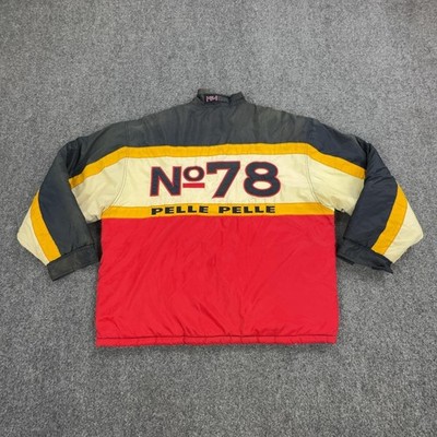Vintage Pelle Pelle Jacket Mens XL Multicolor No 78 Striped Puffer Hip Hop 90s