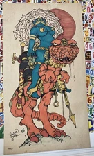 VAUGHN BODE CUSTOM hand water COLORED PIECE ONE OF A KIND 22.5 X 12.5 PRINT 1973