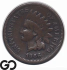1866 Indian Head Cent Penny, Scarcer Better Date