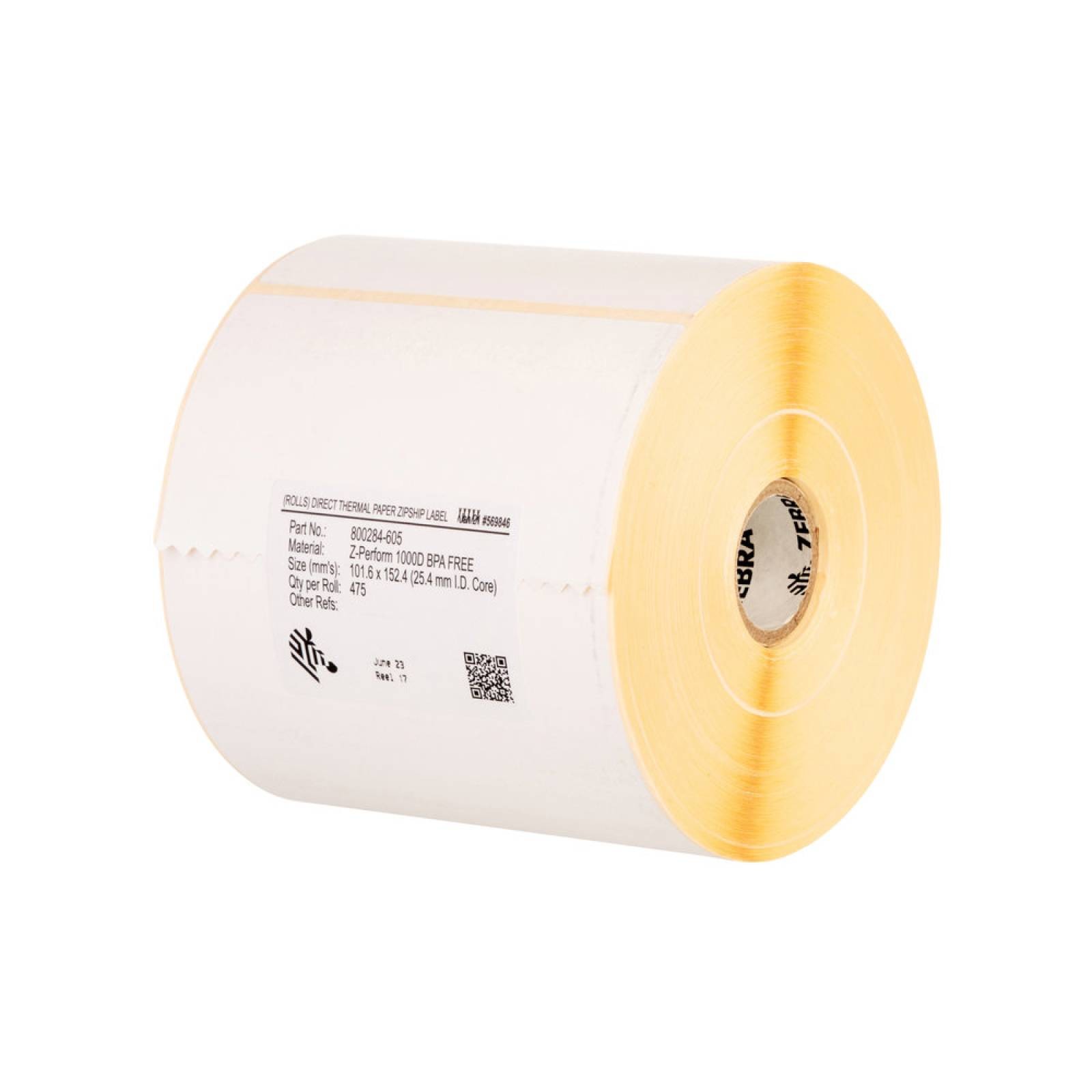 Original Zebra Z-Perform 1000T 102x152mm Uncoated Thermal Transfer Labels - 475 Per Roll - 12 Rolls (800294-605) - Image 2