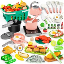 Toy Play Food, Play Kitchen Accessories, Kitchen Playset, Pretend Cooking Pla...