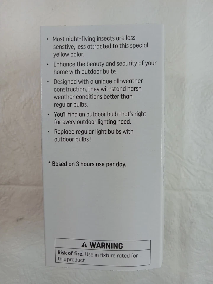 GE Bug Light Yellow Bulbs 2 Pack 60-Watts Yellow Bulbs 550 Lumens Brand New - Image 3 of 4