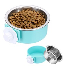 Crate Dog Bowl, Round Pet Feeder Bowl Light Blue, 1Pcs  13.2oz 