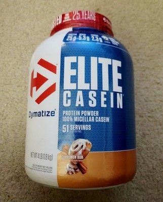 *discontinued!* *read* Dymatize Elite Casein Protein Powder, Cinnamon Bun, 4 lb