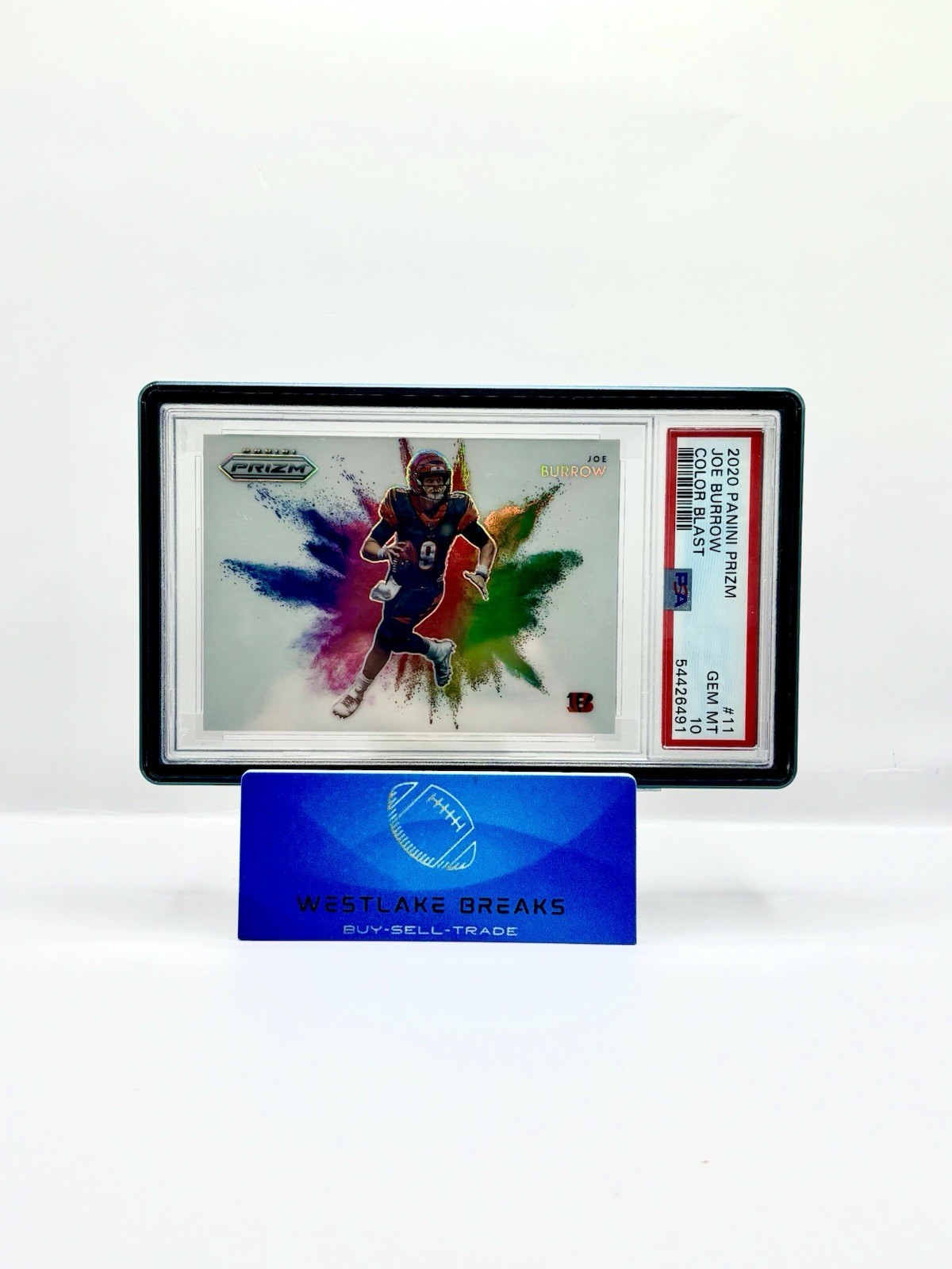 2020 Prizm Joe Burrow Rookie Color Blast Psa 10