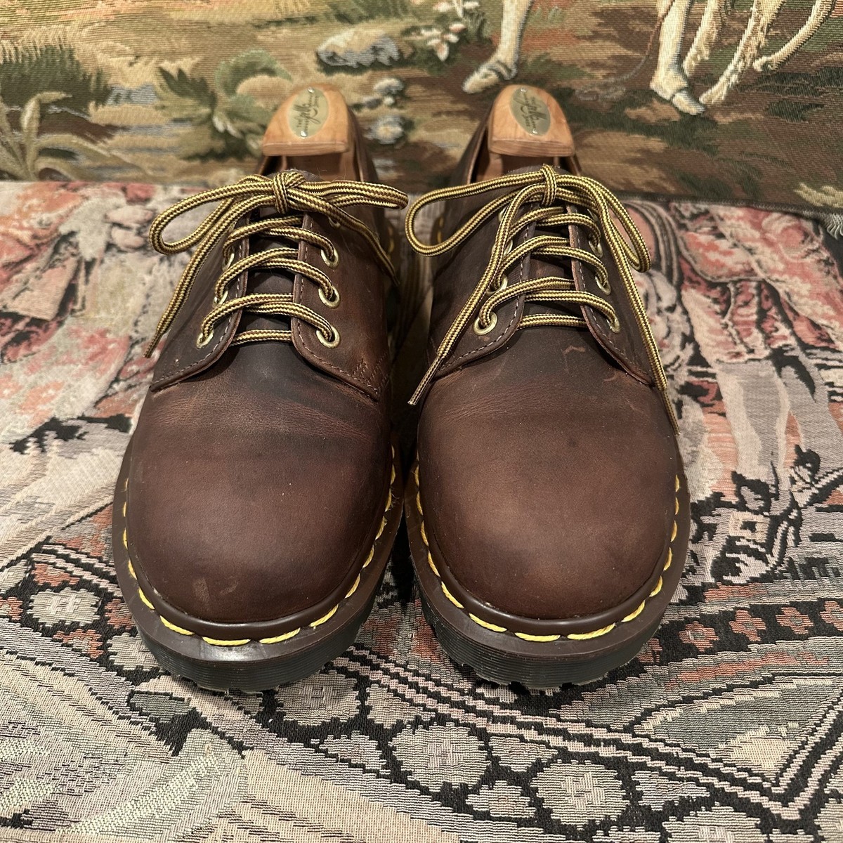 Dr Martens 4 Eye Shoes UK 7 US 8 Crazy Horse Dark Brown 1561