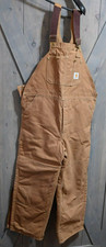 Men  s Carhartt R06 BRN Bibs Overalls Double Knee Duck Size 40