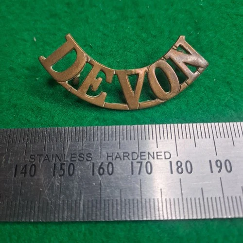 WW1 The Devonshire Devon Regiment Shoulder Title Badge Infantry