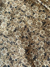 Thimbleberries Christmas Greetings Fabric Brown Tan Floral yd x 44