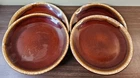 McCoy Pottery Made in USA Ceramic Brown White Drip Glaze set of 4 Dinner Plates