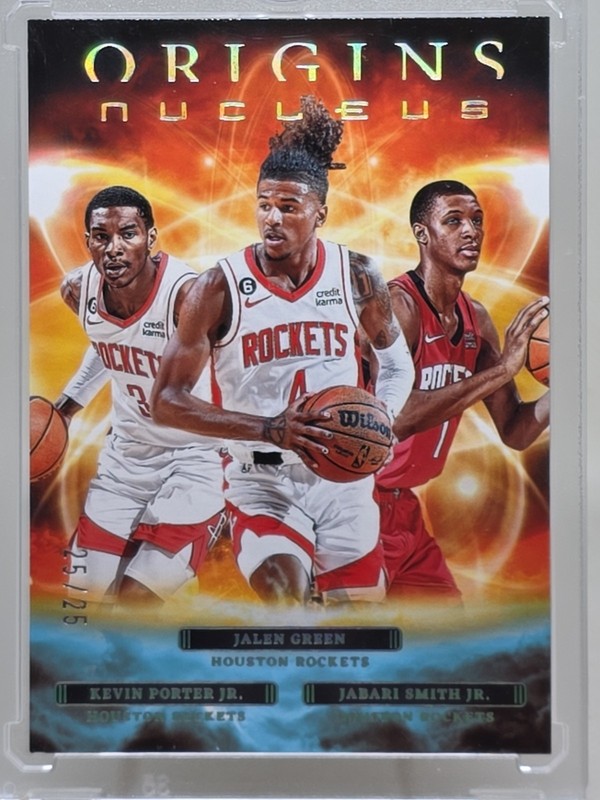 2022-23 Origins Nucleus JALEN GREEN, JABARI SMITH Jr., KEVIN PORTER Aqua #'d /25