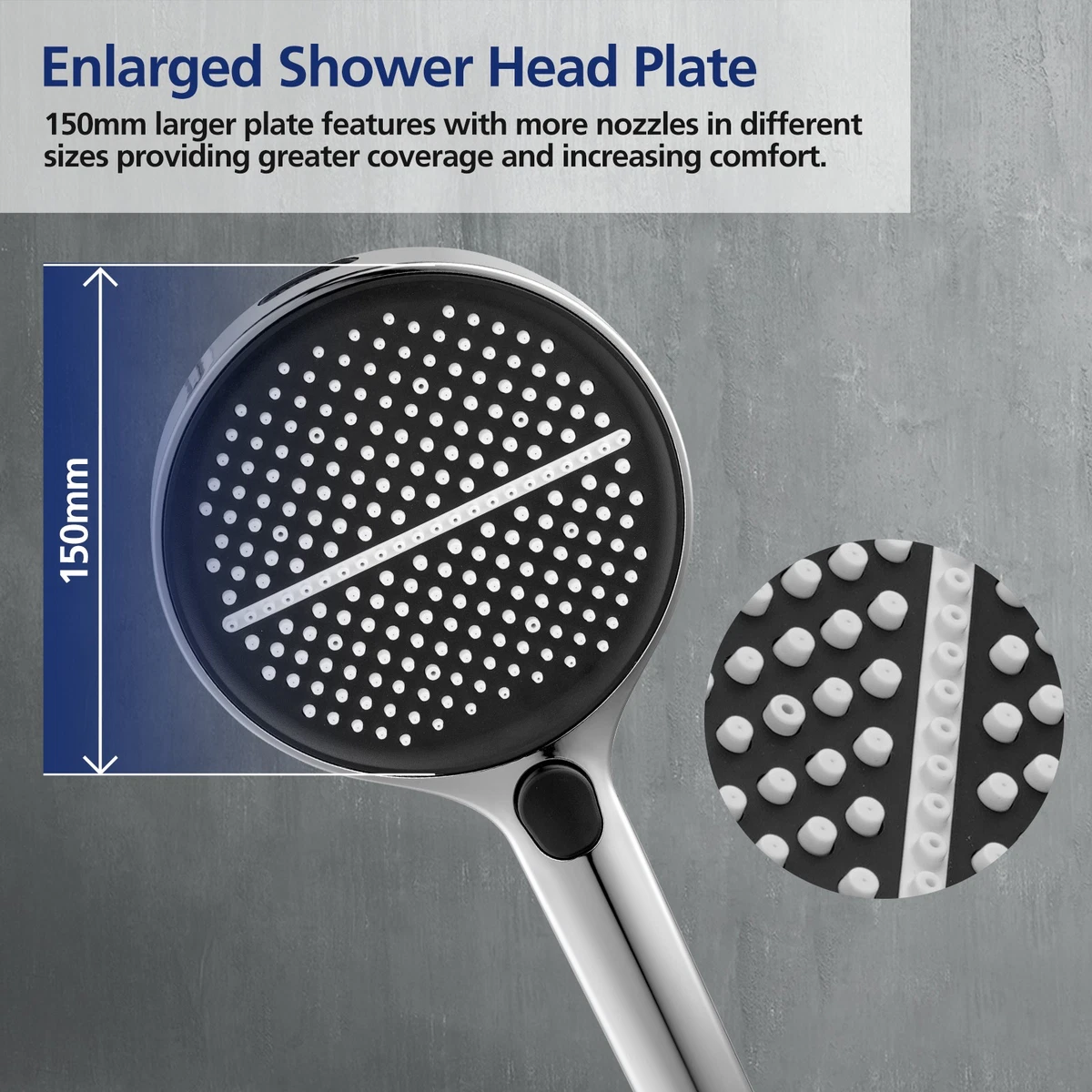 ACA 4-Mode Hand Held Shower Head Set 1.5m Hose Hand Shower Set Round Chrome