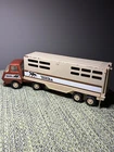 1970’s Mini Tonka Horse Van Truck Trailer Pressed Steel Red Tan Set USA ~ Ford