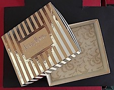 Vintage ~ Neiman Marcus ~ truffes miniatures ~ boîte cadeau bonbons ~ rayures feuille ~ 5 1/2 x 5