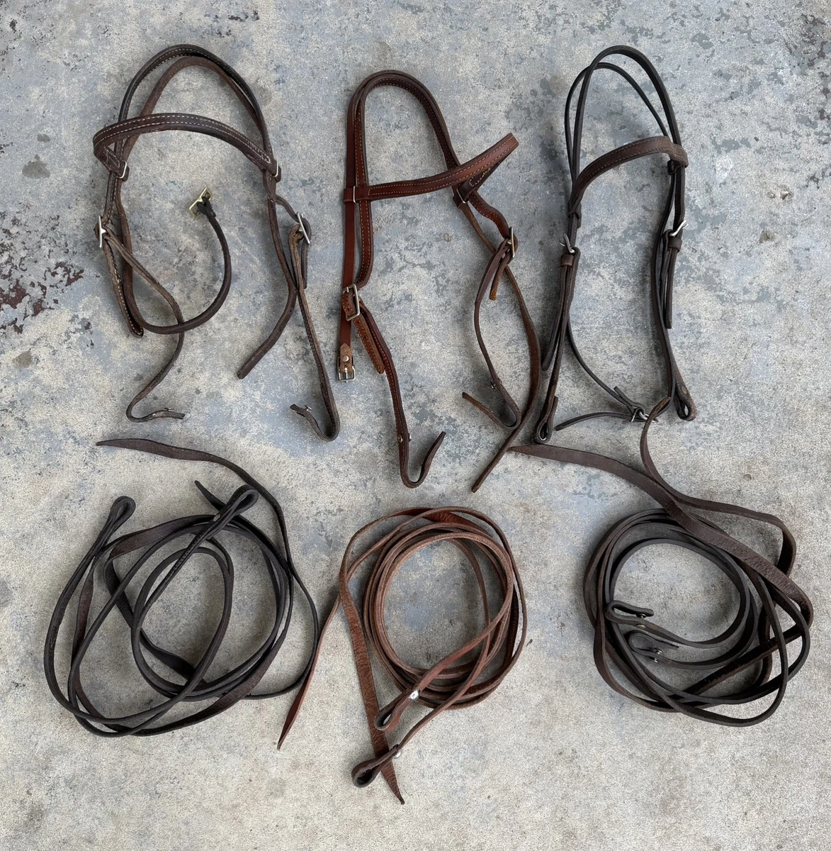 SADDLE HORSE AUTHENTIC MEXICAN CHARRO REINS. RIENDAS CHARRAS DE CUERO
