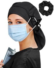 Surgical Scrub Cap Women Long Hair Satin Lined Nurse Hat Medical Bonnet Large