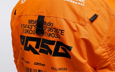 MACHINE56™ M56®B/TYPE-EQ01R x EQUILIBRIUM ORANGE BOMBER JACKET