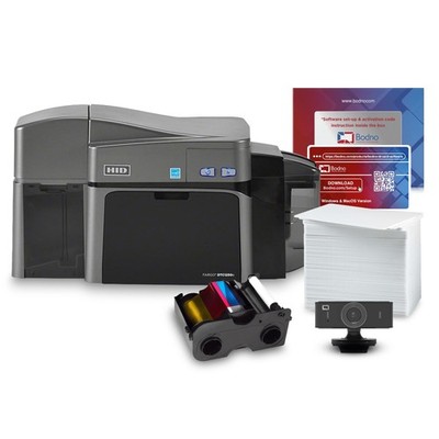 Fargo DTC1250e Dual Sided ID Card Printer & Complete Supplies Package