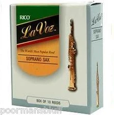 La Voz Bb Soprano Sax Box of 10 Reeds w/Holders Hard !