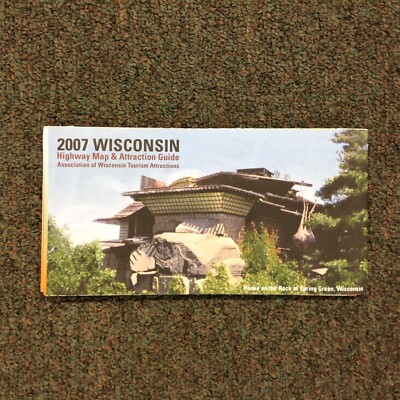 2007 Wisconsin Highway Map and Attraction Guide Tourism Color House on the Rock