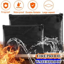 2000℉ Upgrade Fire Proof money Bag Fireproof Document Pouch Waterproof Safe Cash