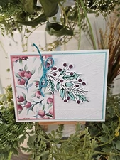 STAMPIN UP CARD KIT-HOLLY BERRIES - 4 CARDS-Set #WI.337
