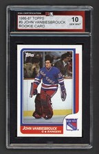 1986-87 TOPPS #9 JOHN VANBIESBROUCK ROOKIE CARD KSA 10 GEM MINT