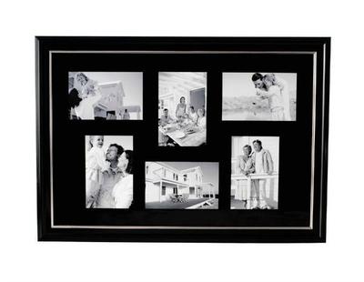 NEW! Melannco 6 Pictures Black and Silver Collage Hanging Wall Frame Home Decor