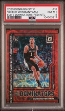 2023-24 Optic-Victor Wembanyama- Elite Dominator #18 Red International (RC) PSA8