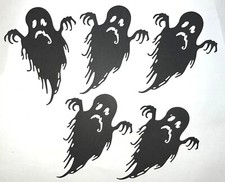 5 CREEPY GHOST cardstock paper die cut embellishments HALLOWEEN