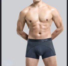 Men Boxer Briefs Solid Modal Underwear Mesh Breathable Panties Home Wear Shorts