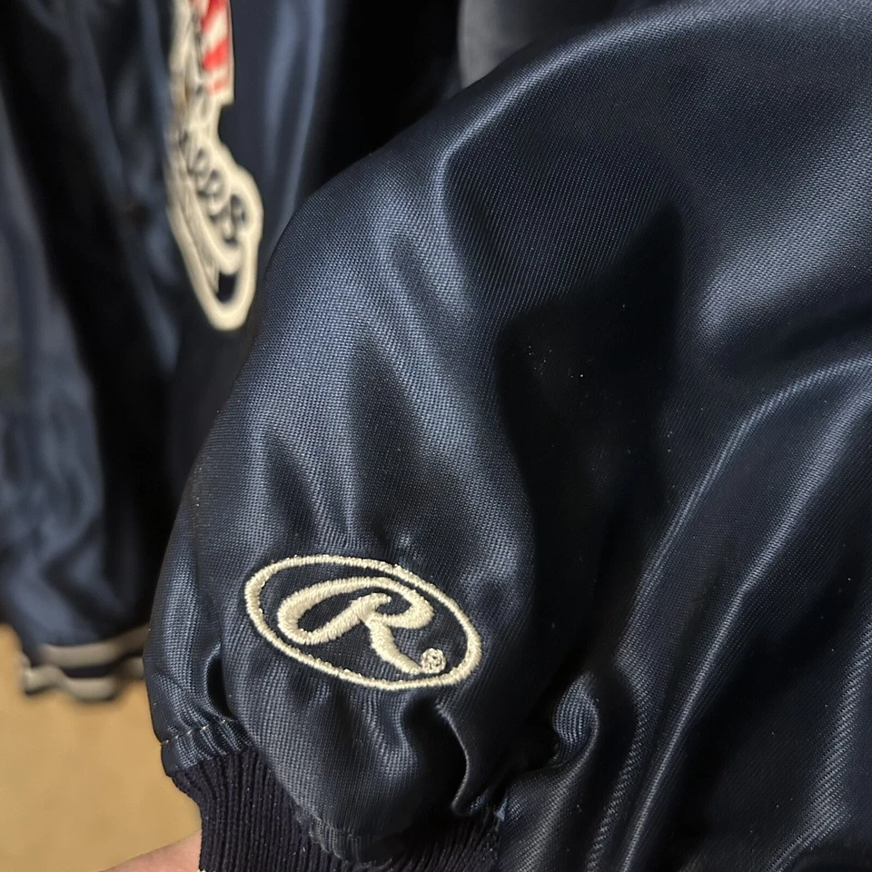 Chaqueta de nailon vintage de los Yankees de Staten Island New York Rawlings hecha en EE. UU. 2XL Foto 3 de 4