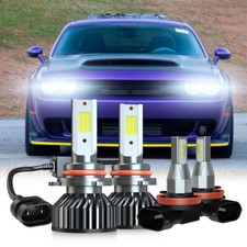 Dodge Challenger LED Headlight Bulbs 5 For Dodge Challenger 2015-2021 LED Headlight Bulbs Hi/Lo Beam+Fog Light Kit