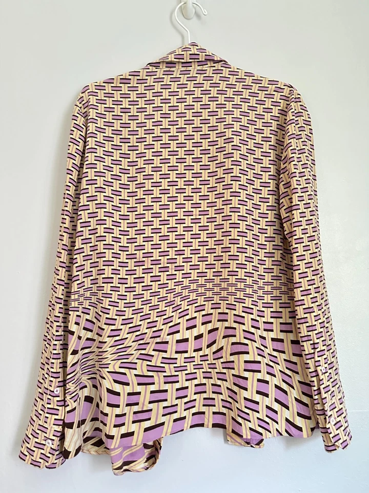 Blusa de seda com estampa de tecido Prada Crepe De Chine - Imagem 3 de 4