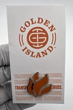 Golden Island Orange Flame Enamel Pin. Lapel. Badge.