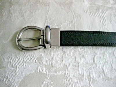 Fossil Women\'s Reversible Belt Brown Black Leather Silver Buckle Classic Medium Fossil Men/Women Reversible Black Brown Leather Silver Metal  main image 4