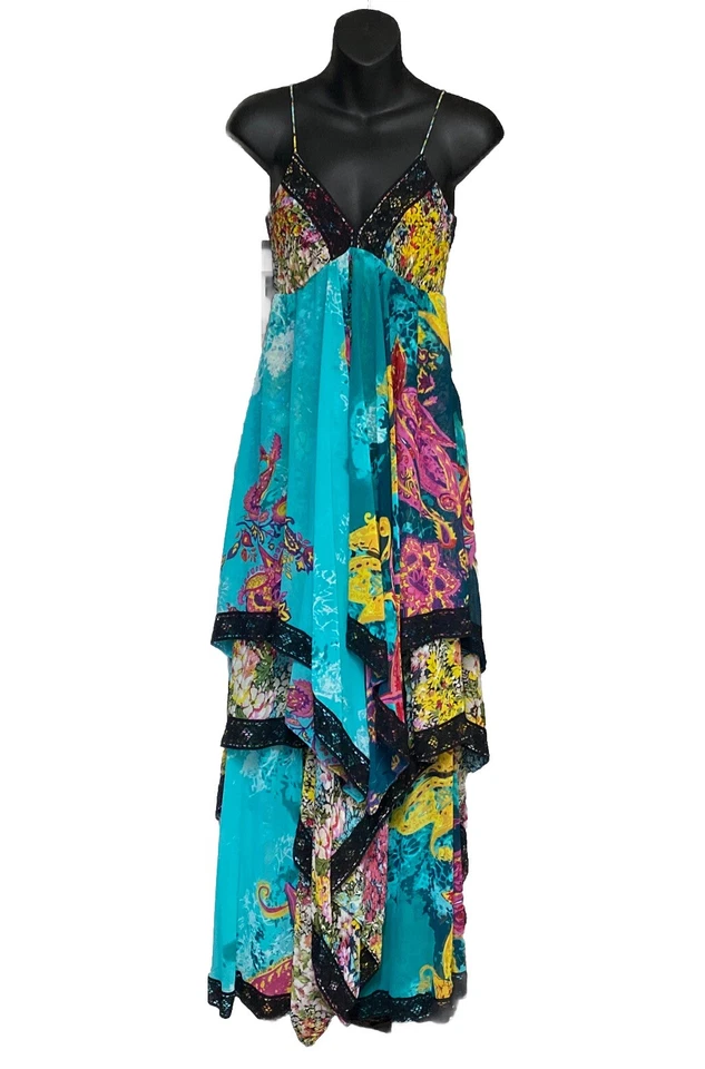 Vestido Babydoll Ark & Co Dopamina Talla S Multicolor Boho Hada En Niveles Asimétrico Foto 2 de 4