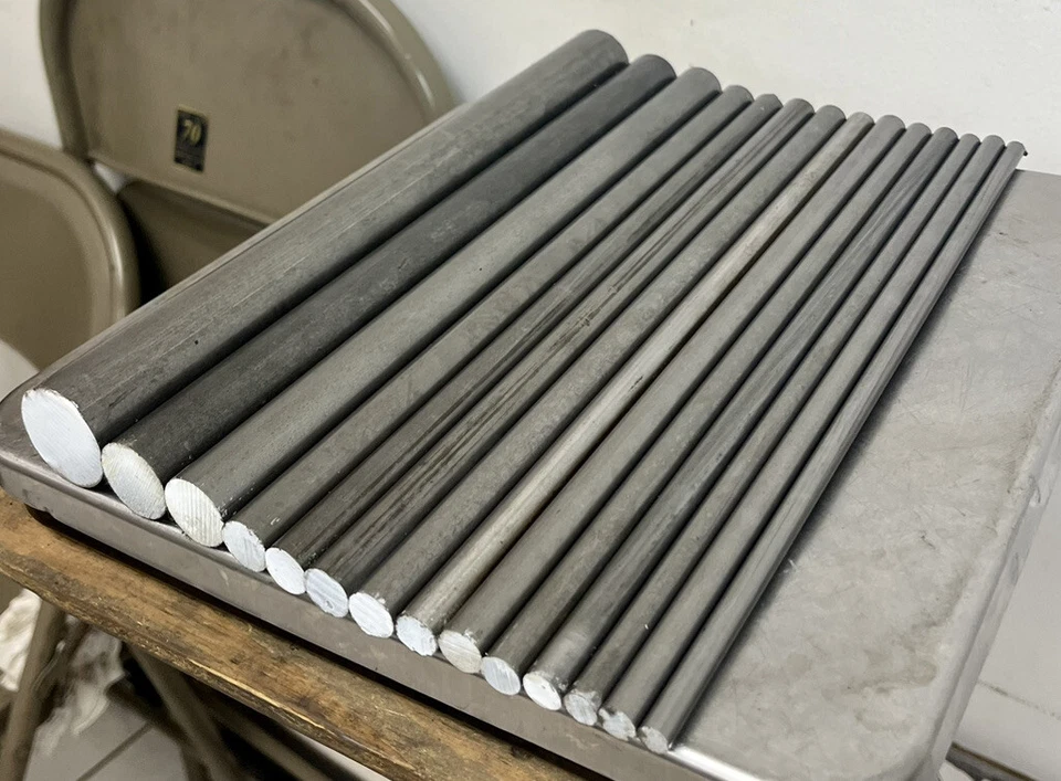 Surtido de barras redondas de acero 12L14 - 14 piezas - Torno CNC mecanizado varillas de metal Foto 3 de 4