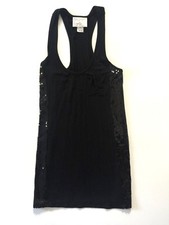 Planet Funk Women's Bodycon Cocktail Dress Party Sequin Sides Black Size M