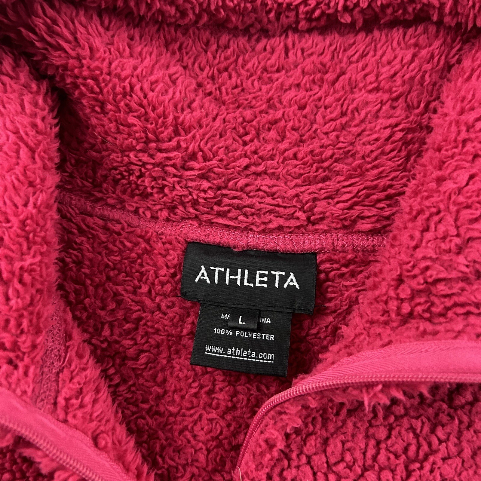Athleta Fleece Pullover High Pile 1/4 Zip Jacket Wome… Gem