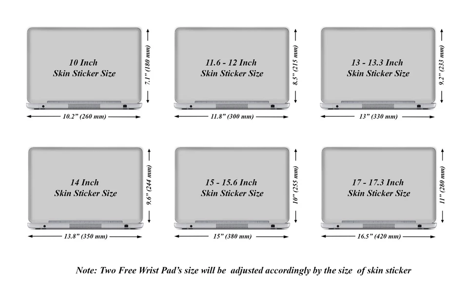 Cubierta de calcomanía adhesiva para computadora portátil de 10 a 17 pulgadas para ASUS DELL HP y más Foto 3 de 4