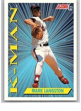 1991 Score Baseball Card Single - #411 Mark Langston