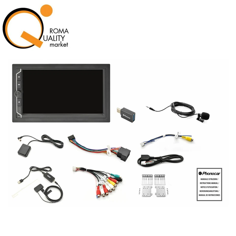 Phonocar VM 003 Monitor 7" 2 DIN Compatto Autoradio WiFi DAB+ BT Antenna VM003 - Immagine 4 di 4