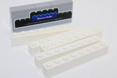 Lego (c) 5x 1x8 Basic Stein - weiß - white - 3008 - Basis Stein