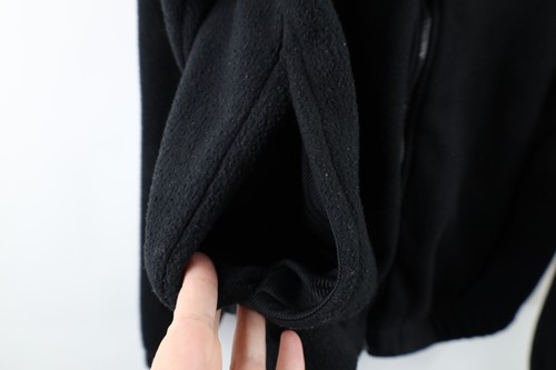 Vintage 90s Reebok Mens Medium Faded Spell Out Full Zip Fleece Jacket Black USA - Picture 5 of 10