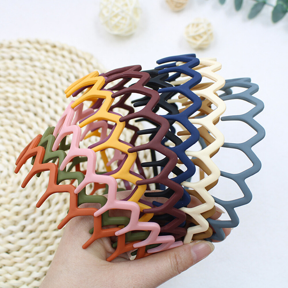 Plastic Headband Wave Style Hoop Band Comb Sports Hairband Women Hair  Ornament🎀