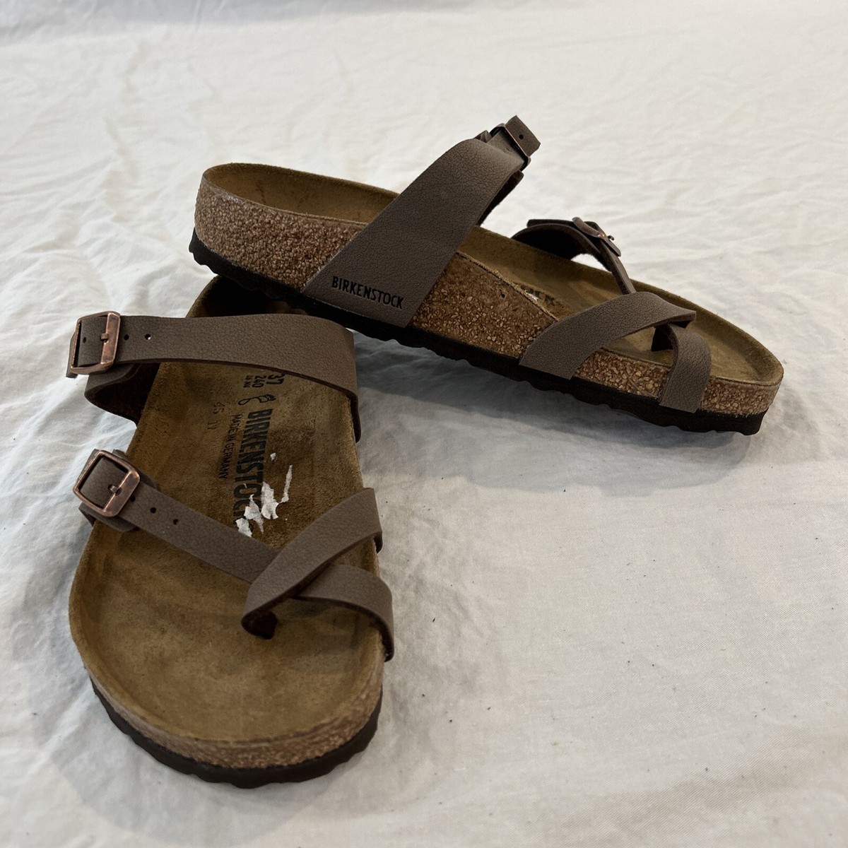 Birkenstock Mayari Birko-Flor Sandal, Brown, Size 37EU 6-6.5