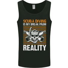 Scuba Diving is My Break From Reality Funny Diver Mens Vest Tank Top