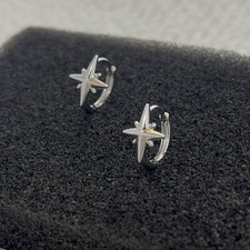 12mm Star Small Hoop Earrings for Men Women Streetwear Hip Hop Unisex Earrings