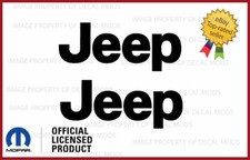 Set 2 97-06 Jeep Wrangler Fender Logo Tj Side Decals Stickers Matte Black Sj3y6